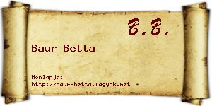 Baur Betta névjegykártya